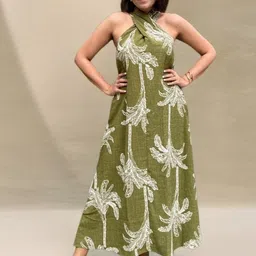 Label Tanvee Tropical Print Halter Neck Maxi Dress-picture-15