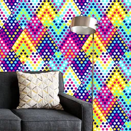 ArtzFolio Printed UV-Resistant Anti-Bacterial Repeating Dots On Rhombus Peel & Stick Wallpaper-image-35
