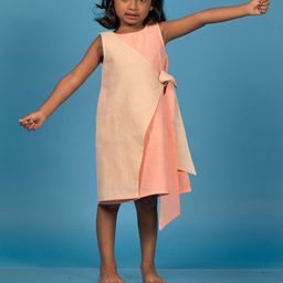 MIRALI Girls Colourblocked Knee Length A-Line Dress-image-14