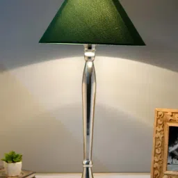 Homesake Silver Royal Ovoid Chrome Lamp with Green Shade (Bulb Included) - Set of 1-22
