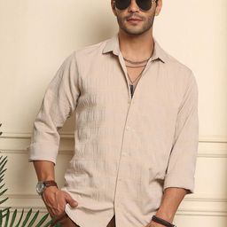 Metronaut Textured Sheer Cotton Casual Shirt-image-23