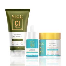 VLCC Clinic Anti Acne Face Wash, ProRescue Micro Serum & Bio Cream Combo-image-11