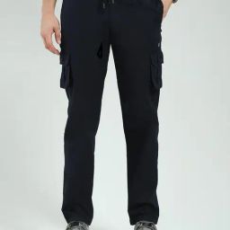Monte Carlo Navy Blue Regular Fit Cargos-image-101