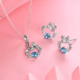 Clara 925 Silver Platinum Plated Swiss Zirconia Iconic Swan Jewellery Set Gift for Women-image-18