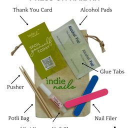 Indie Nails Set Of 12 Press On Nails With Care Kit - Gulabi Twist Chrome Finish image 4