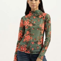 United Colors of Benetton Green Floral Print T-Shirt-image-41