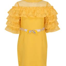 Cutecumber Kids Yellow Solid Dress-image-60