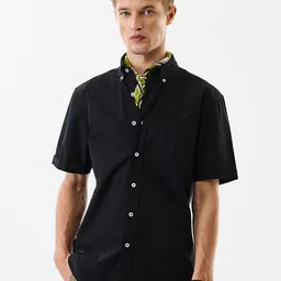 Snitch Button-Down Collar Slim Fit Pure Cotton Casual Shirt-image-24