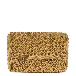 Tarini Nirula Golden Silk Clutch-image-5