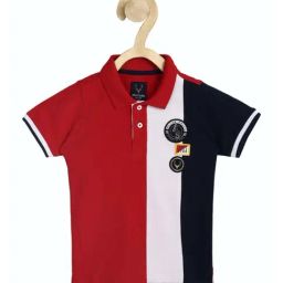Allen Solly Kids Red & White Color Block Polo T-Shirt-image-12