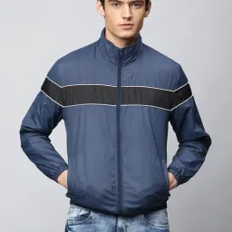 High Star Blue Full Sleeves Mock Collar Jacket-image-32