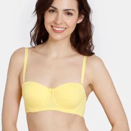 Zivame Yellow Half Coverage Balconette Bra-image-21