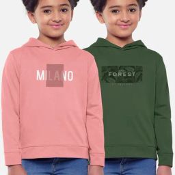HELLCAT Pink & Olive Printed Full Sleeves T-Shirt (Pack Of 2)-image-16