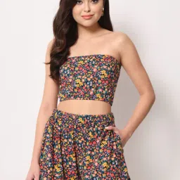Trend Arrest Multicolor Floral Print Crop top with shots-picture-6