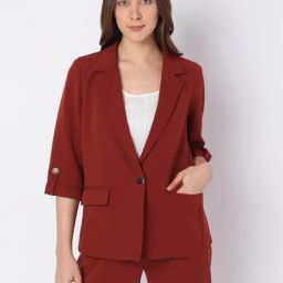 Vero Moda Maroon Regular Fit Blazer-image-54