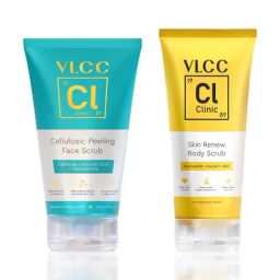 VLCC Clinic Cellulosic Peeling Face Scrub & Skin Renew Body Scrub Combo-6