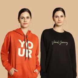 Vimal Jonney Rust & Black Printed Sweatshirt - Pack Of 2-22