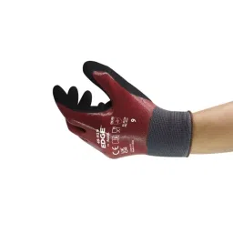 Ansell Edge 48-919 Black/Red Polyester Oil Resistant Work Gloves Size 6 Nitrile Coating, 48919060-picture-29