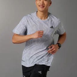 adidas Silver Grey Regular Fit Printed Ultimate Running T-Shirt-8