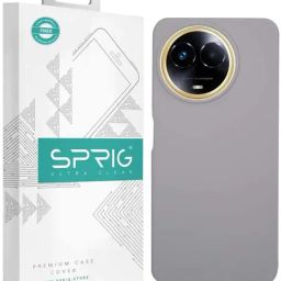 Sprig Liquid Silicone Back Cover for realme 11x 5G (Grey)-59