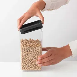 BRABANTIA Transparent Plastic Square Containers with Lid (1600 ml) - Set of 1 image 2