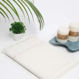 Fabindia Jia White Cotton Honeycomb Large Bath Towel-picture-23