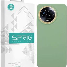 Sprig Liquid Silicone Back Cover for realme 11x 5G (Green)-image-90