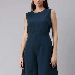 SHOWOFF Teal Plain Jumpsuit-picture-14