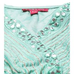Biba Girls Pink Embellished Lehenga Set-image-8