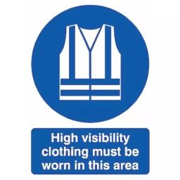 RS PRO PP Rigid Plastic Mandatory High Visibility Clothing Sign With English Text Model No 7631686-54