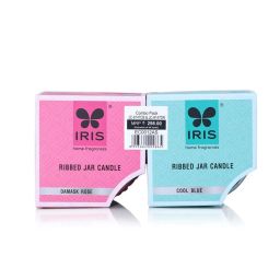 IRIS Multicolour Home Fragrances Cool Blue And Damask Rose Swirl Jar Candles - Set of 2 image 5