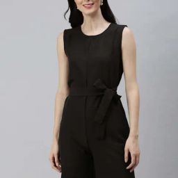 SHOWOFF Black Plain Jumpsuit-image-80
