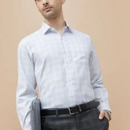 Code By Lifestyle White Regular Fit Checks Shirt-image-87