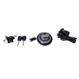 Deutsche Ignition Lock Kit for Hero Glamour Disk Digital (2014 Model) Consisting of Ignition Cum Steering Lock, Petrol Tank Lock, Seat Lock & Tool Box Lock, DEUS-0426YL-16