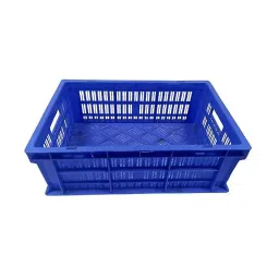 SINGHAL 10 Kg Capacity Multipurpose Blue Portable Plastic Crate for Fruit Storage Bin-9