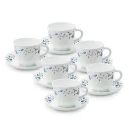 Larah by Borosil White Ceramic Cup and Saucer - Set of 12 216ml-image-9
