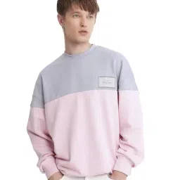 Rare Rabbit Grey Boxy Fit Colorblock Sweatshirt-image-93