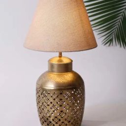 Fabindia Home Akalpa Golden Metal Table Lamp-39