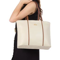 Lavie Morgan Off White Color Block Large Tote Bag-1