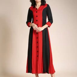 MADHURAM Red Rayon Solid Kurti-image-46