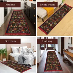Kuber Industries Red & Green Printed Bed Side Runners image 5