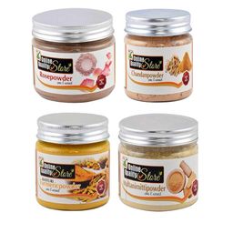 Online Quality Store Set Of 4 Multani Mitti, Chandan, Turmeric & Rose Natural Powder-6