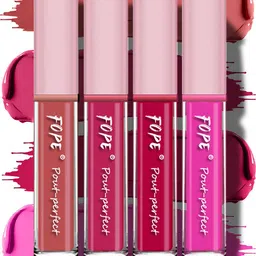 FOPE Set Of 4 Pout Perfect Matte Liquid Lipstick - 4 ml Each - 05 - 09 - 11 - 12-13