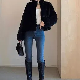 Alamode By Akanksha Women Relena Faux Fur Puffer Jacket-16