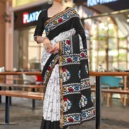 all about you Pure Cotton Printed Saree with Blouse Piece-picture-37