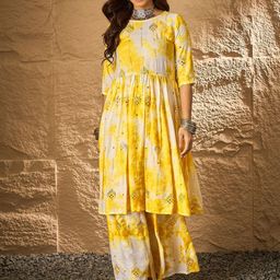 InWeave Women Dyed Kurta with Palazzo-47