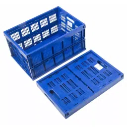 RS PRO 45L Blue PP Large Folding Crate, 270mm x 525mm x 270mm Model No 7674998-picture-7
