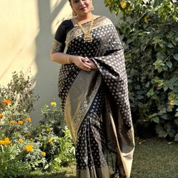 SILKWEAR Ethnic Motifs Zari Pure Silk Banarasi Saree-35