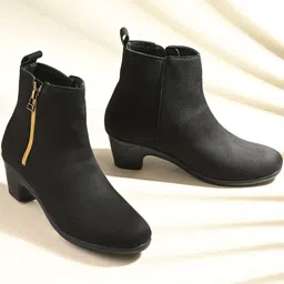 Roadster Women Black High Top Block Heels Regular Boots-picture-35