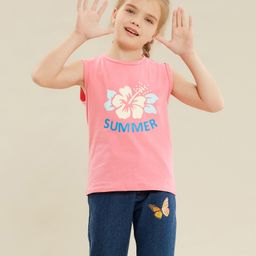 Kookie Kids Sleeveless Tee Summer Print - Pink-picture-6